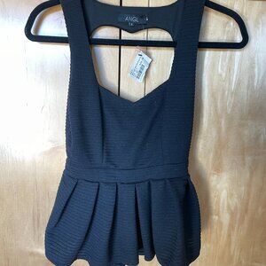 Black Open-Back Top
